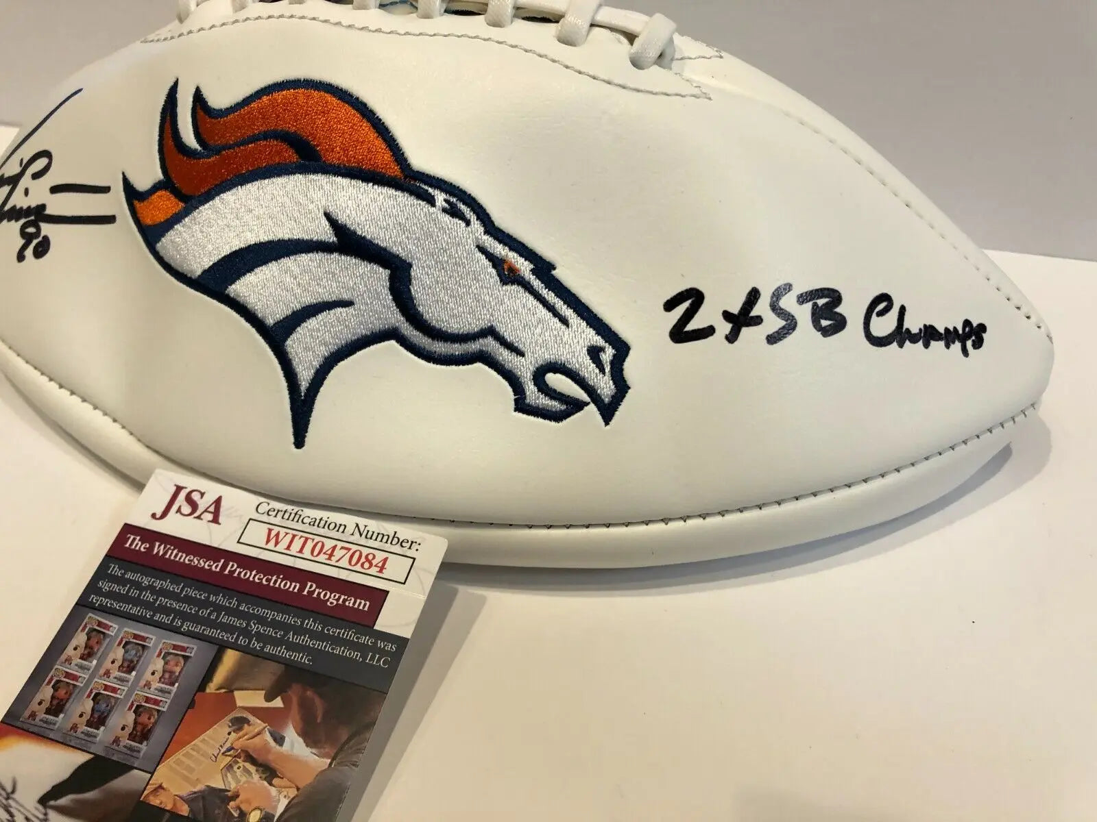 MVP Authentics Neil Smith Autographed Signed Inscribed Denver Broncos Logo Football Jsa Coa 98.10 sports jersey framing , jersey framing
