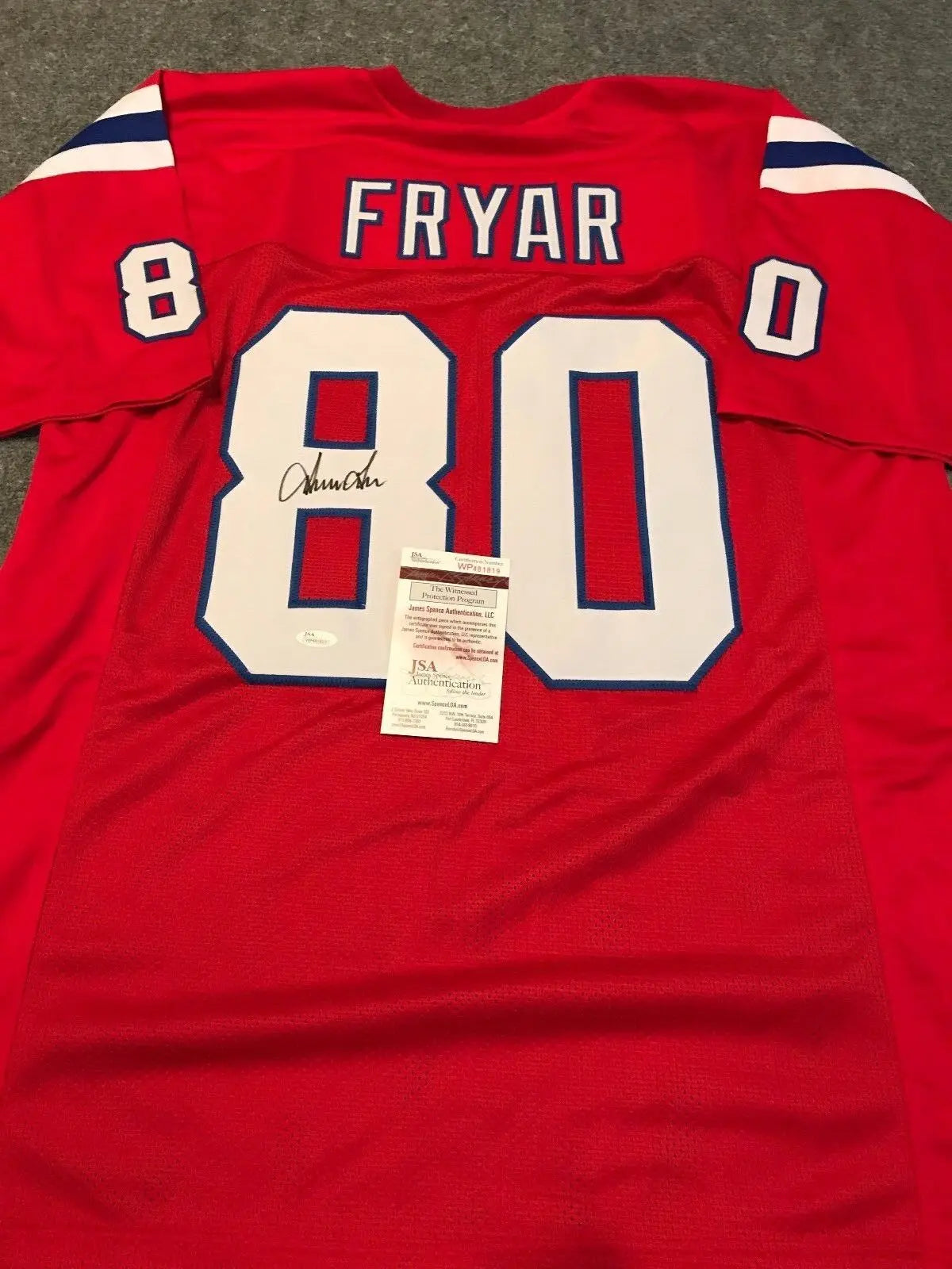 MVP Authentics New England Patriots Irving Fryar Autographed Signed Jersey Jsa  Coa 108 sports jersey framing , jersey framing