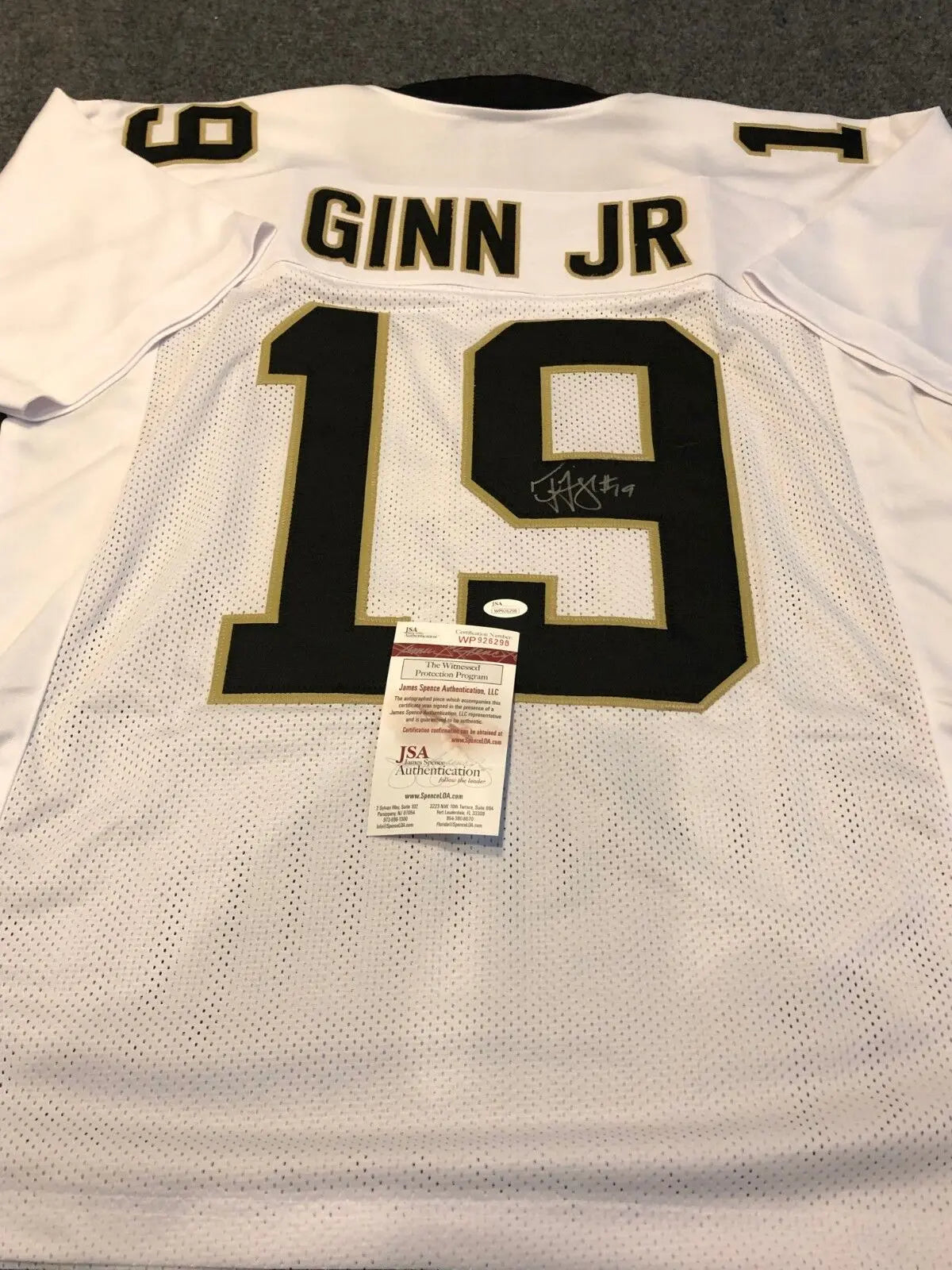 MVP Authentics New Orleans Saints Ted Ginn Autographed Signed Jersey Jsa  Coa 90 sports jersey framing , jersey framing