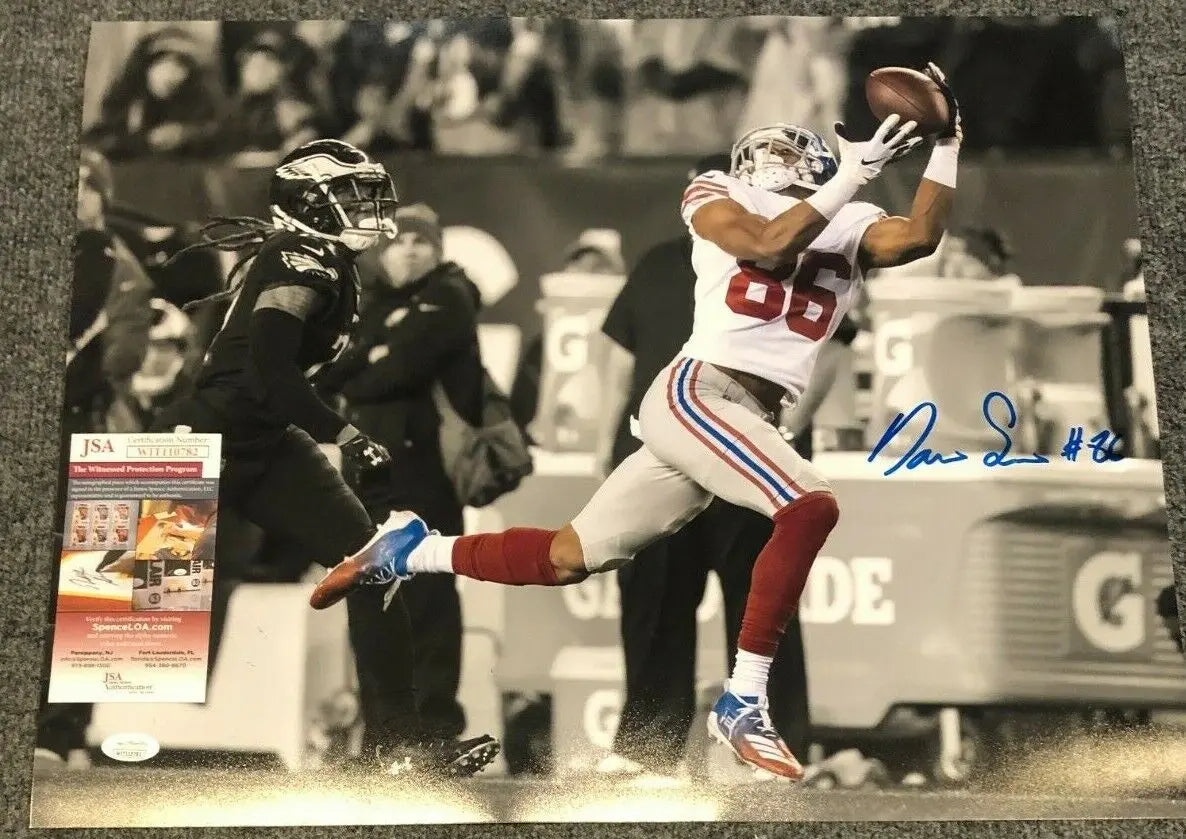MVP Authentics New York Giants Darius Slayton Autographed Signed 16X20 Photo Jsa Coa 89.10 sports jersey framing , jersey framing