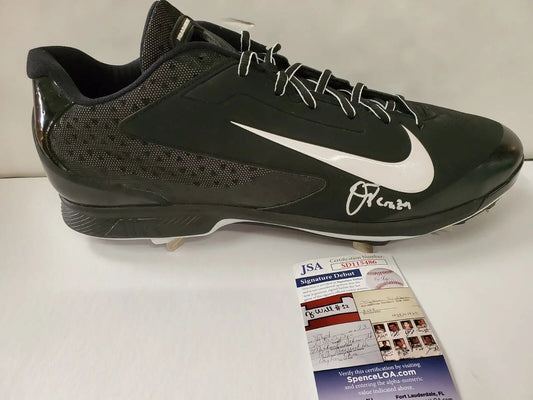 MVP Authentics New York Yankees Oswald Peraza Autographed Signed Cleat Jsa Coa 153 sports jersey framing , jersey framing
