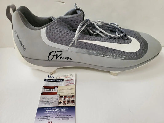 MVP Authentics New York Yankees Oswald Peraza Autographed Signed Cleat Jsa Coa 153 sports jersey framing , jersey framing