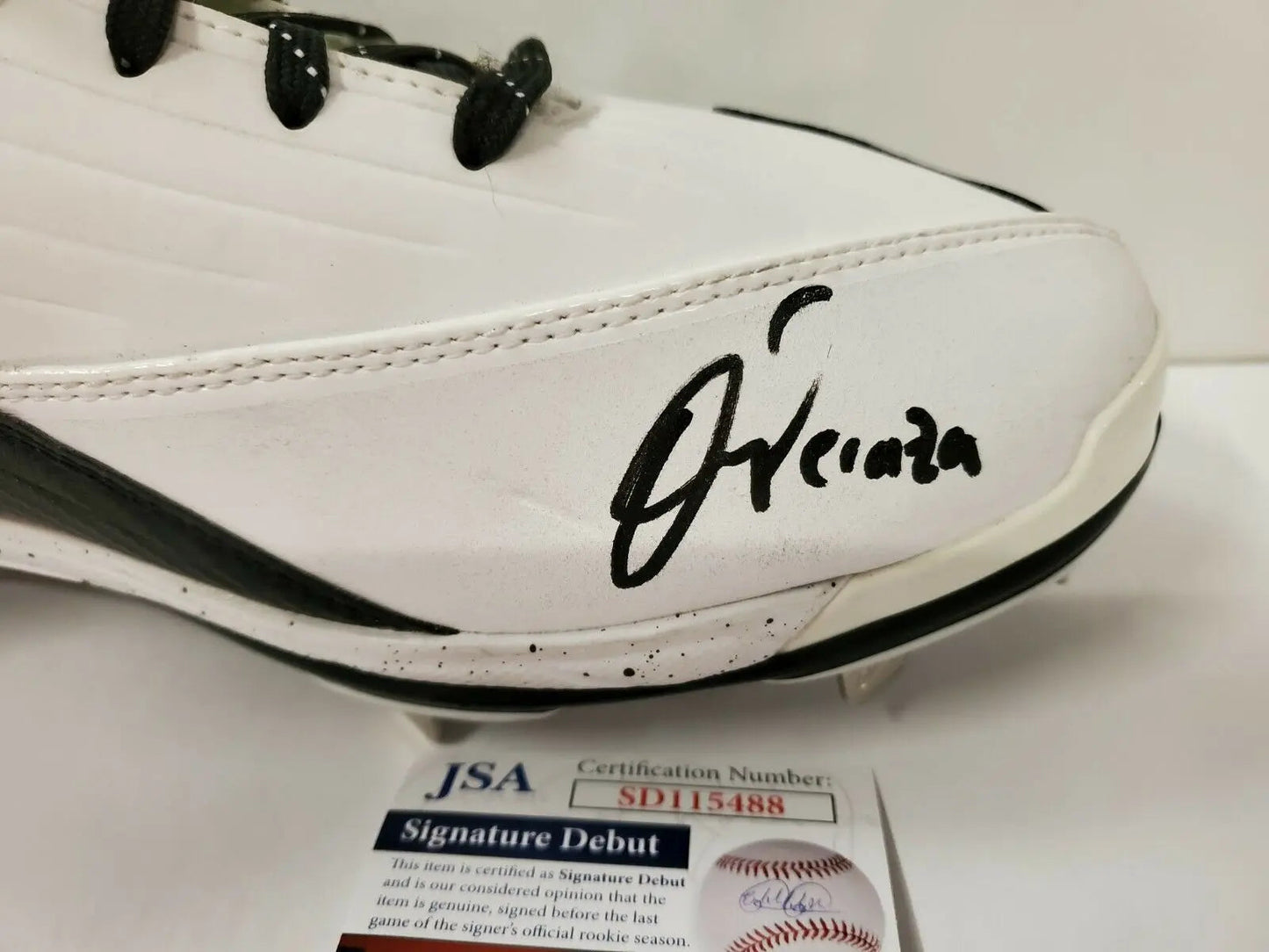 MVP Authentics New York Yankees Oswald Peraza Autographed Signed Cleat Jsa Coa 153 sports jersey framing , jersey framing