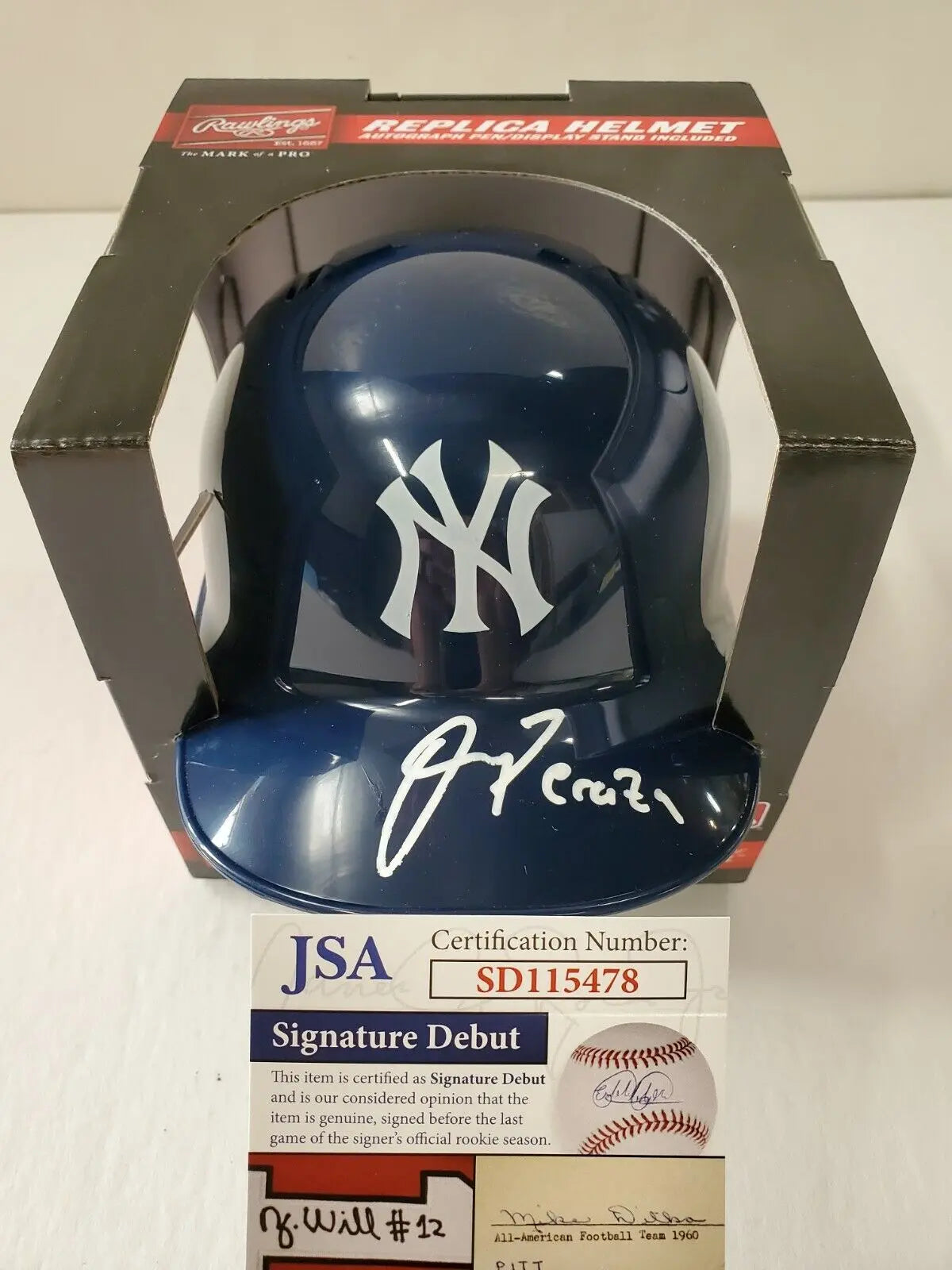 MVP Authentics New York Yankees Oswald Peraza Autographed Signed Mini Helmet Jsa Coa 90 sports jersey framing , jersey framing