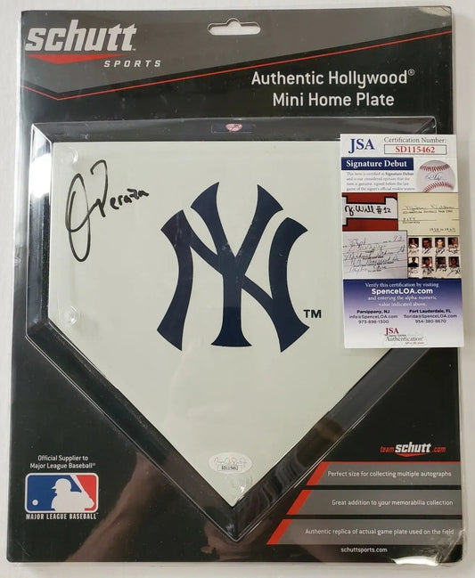 MVP Authentics New York Yankees Oswald Peraza Autographed Signed Mini Home Plate Jsa Coa 117 sports jersey framing , jersey framing