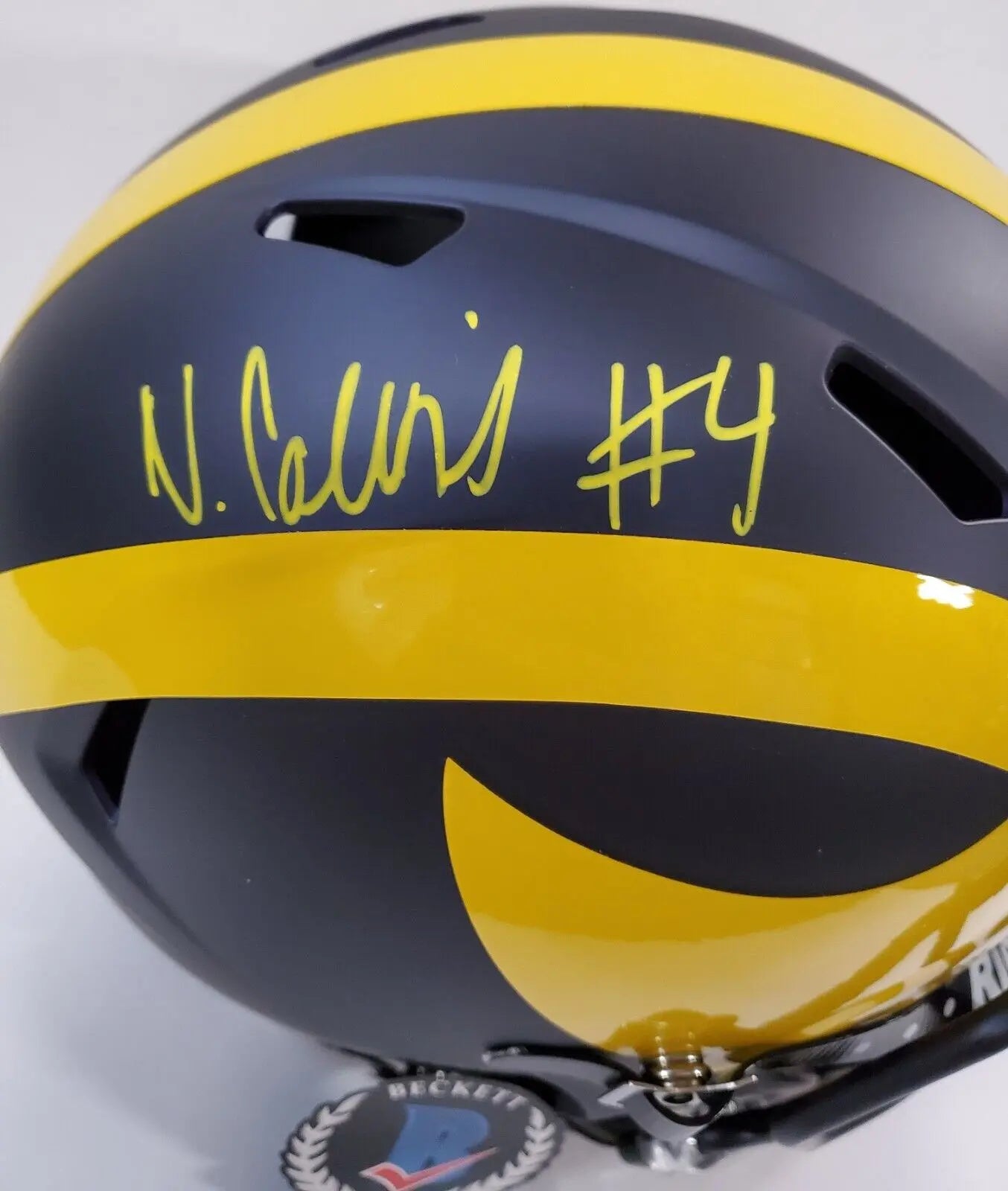 MVP Authentics Nico Collins Autographed Signed Michigan Wolverines Full Sz Helmet Beckett Holo 238.50 sports jersey framing , jersey framing
