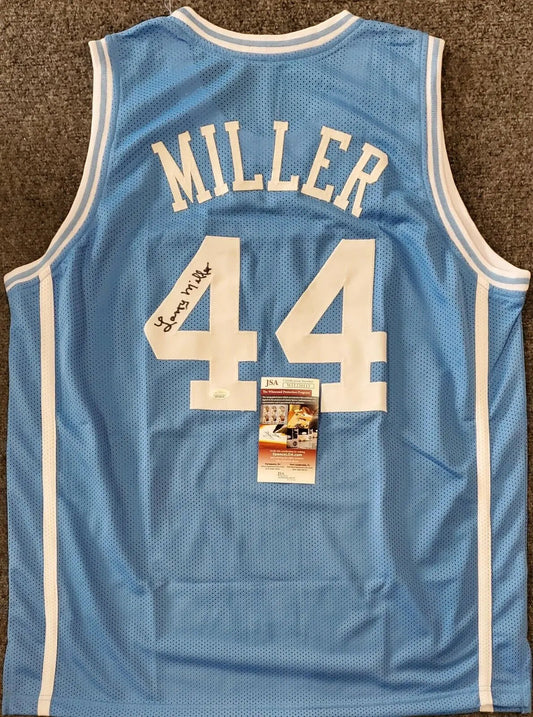 MVP Authentics North Carolina Tarheels Larry Miller Autographed Signed Jersey Jsa Coa 179.10 sports jersey framing , jersey framing