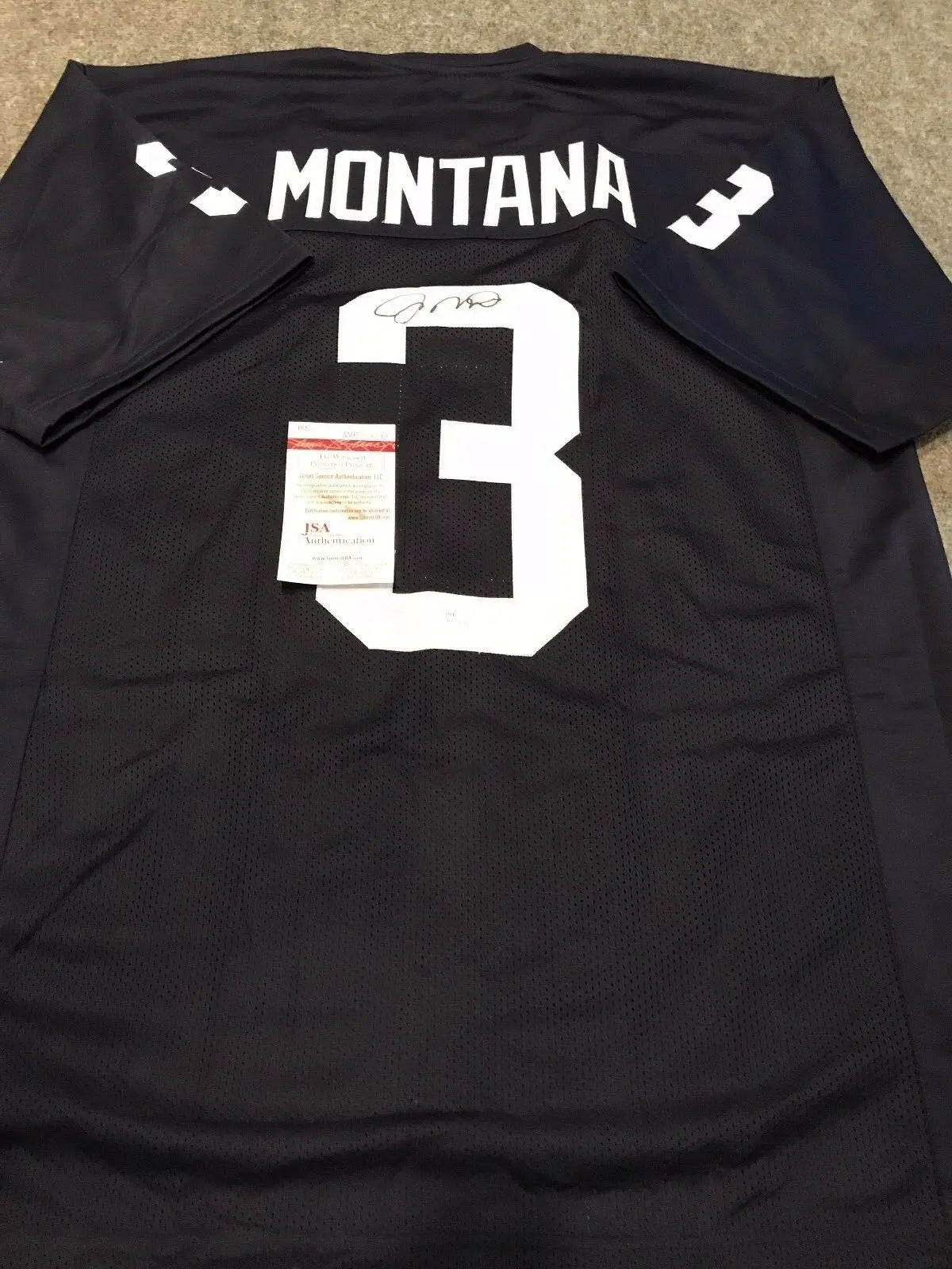 MVP Authentics Notre Dame Joe Montana Autographed Signed Jersey Jsa  Coa 224.10 sports jersey framing , jersey framing