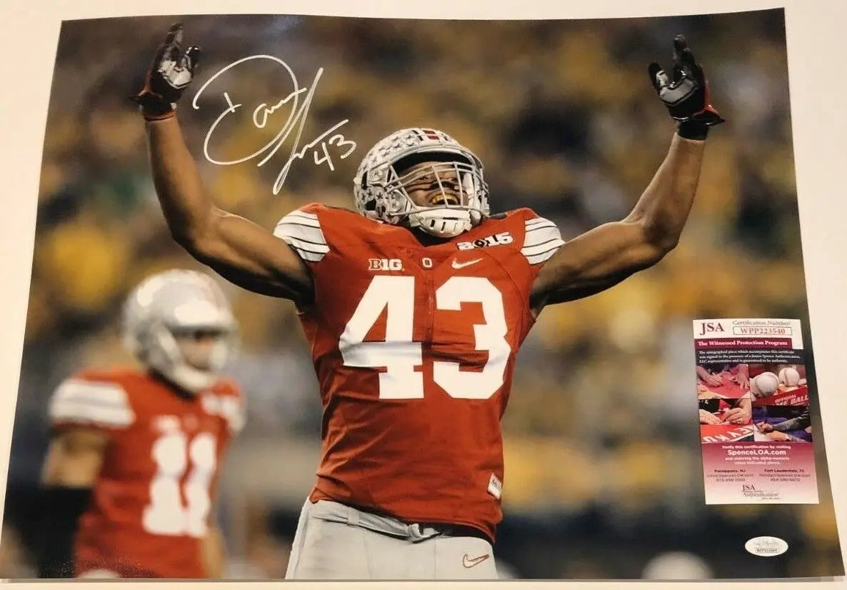 MVP Authentics Ohio State Buckeyes Darron Lee Autographed Signed 16X20 Photo Jsa  Coa 72 sports jersey framing , jersey framing