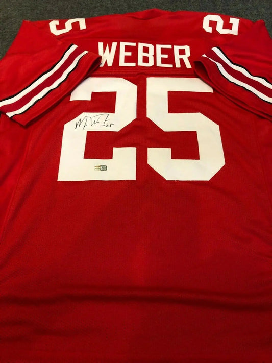 MVP Authentics Ohio State Buckeyes Mike Weber Autographed Signed Jersey Tristar Holo 108 sports jersey framing , jersey framing