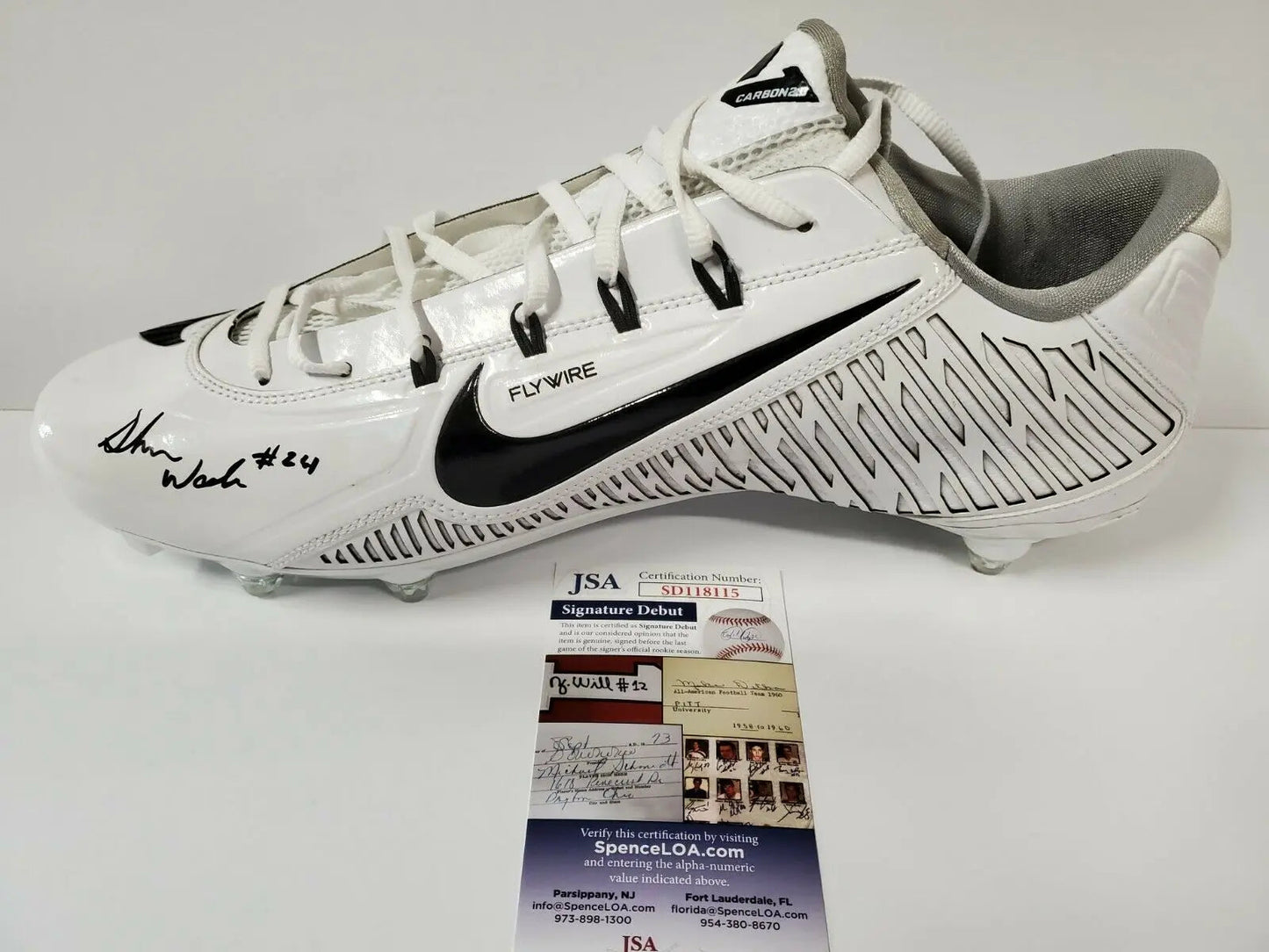 MVP Authentics Ohio State Buckeyes Shaun Wade Autographed Signed Nike Cleat Jsa Debut Coa 107.10 sports jersey framing , jersey framing