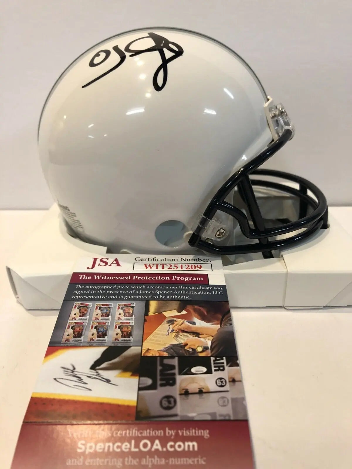 MVP Authentics Oj Mcduffie Autographed Signed Penn State Mini Helmet Jsa Coa 80.10 sports jersey framing , jersey framing