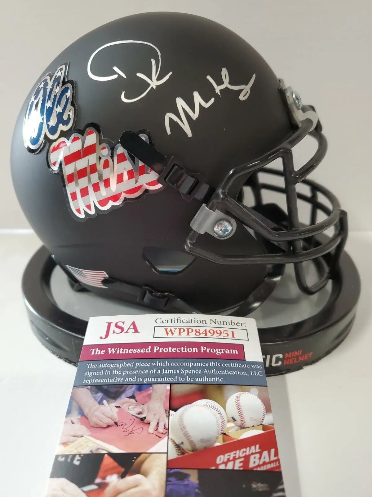 MVP Authentics Ole Miss Rebels Dk Metcalf Autographed Signed Custom Mini Helmet Jsa Coa 116.10 sports jersey framing , jersey framing
