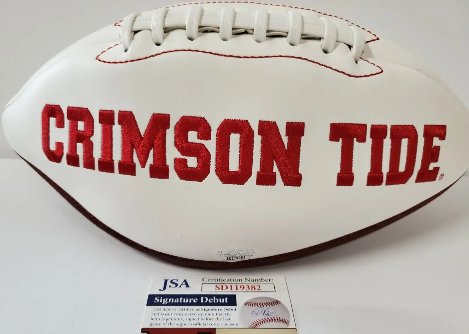 MVP Authentics Patrick Surtain Ii Autographed Alabama Crimson Tide Logo Football Jsa  Coa 116.10 sports jersey framing , jersey framing
