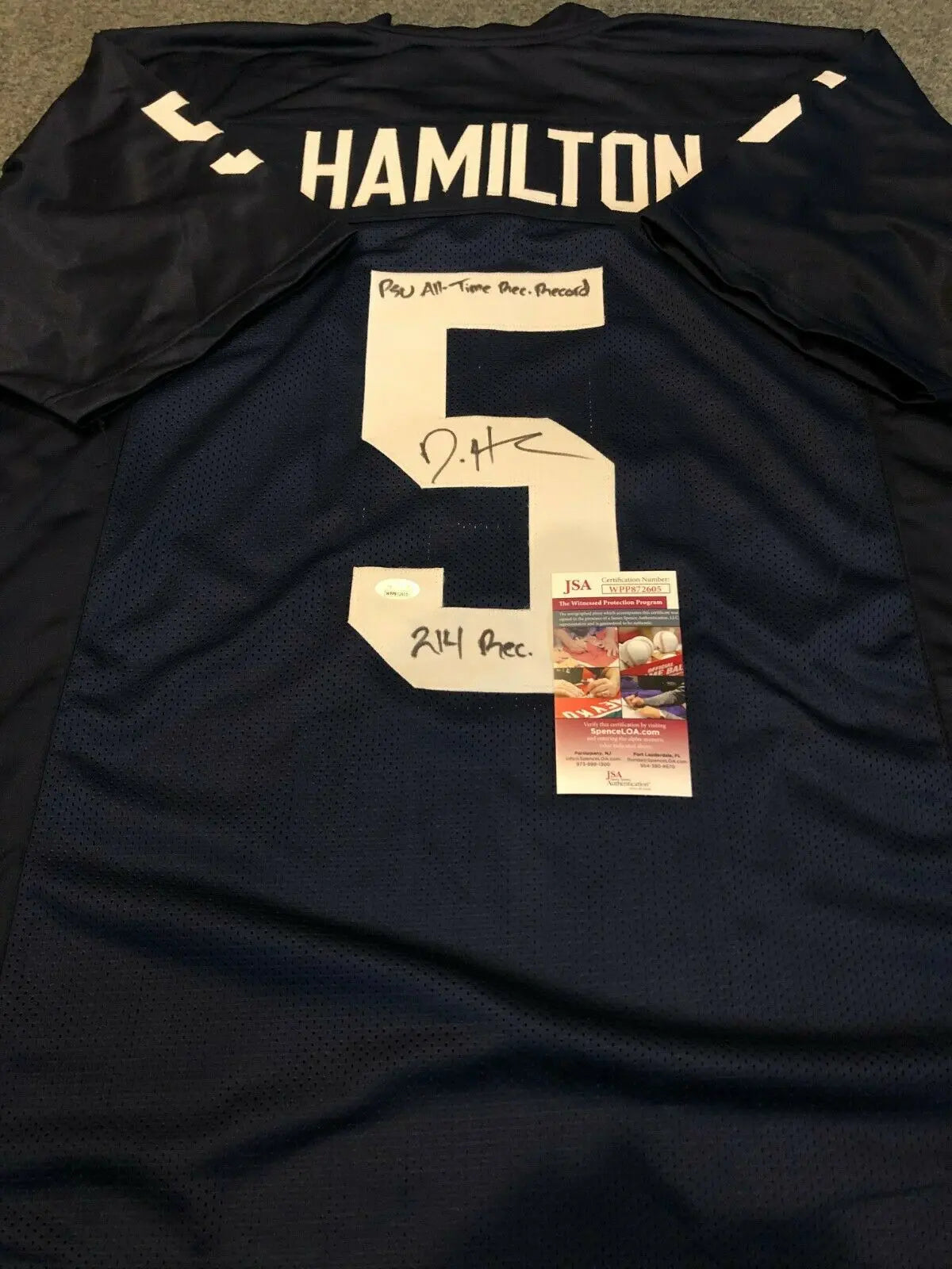 MVP Authentics Penn State Daesean Hamilton Autographed Signed Inscribed Jersey Jsa Coa 125.10 sports jersey framing , jersey framing