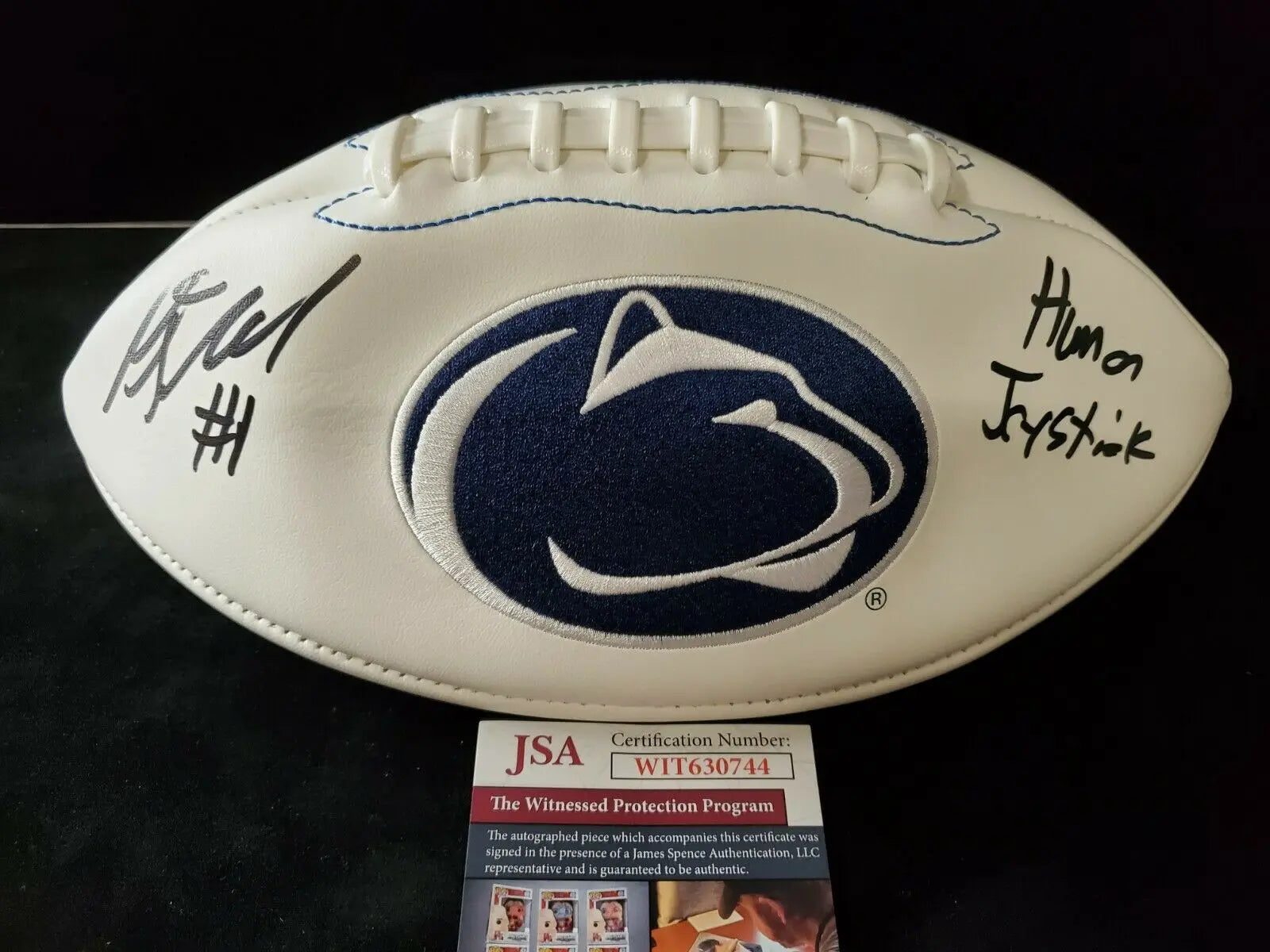 MVP Authentics Penn State Kj Hamler Autographed Signed Inscribed Logo Football Jsa  Coa 135 sports jersey framing , jersey framing
