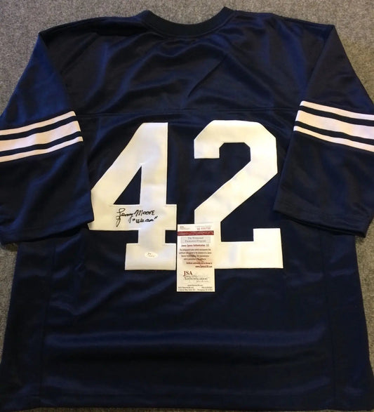 MVP Authentics Penn State Lenny Moore Autographed Signed Insc Throwback Jersey Jsa Coa 125.10 sports jersey framing , jersey framing