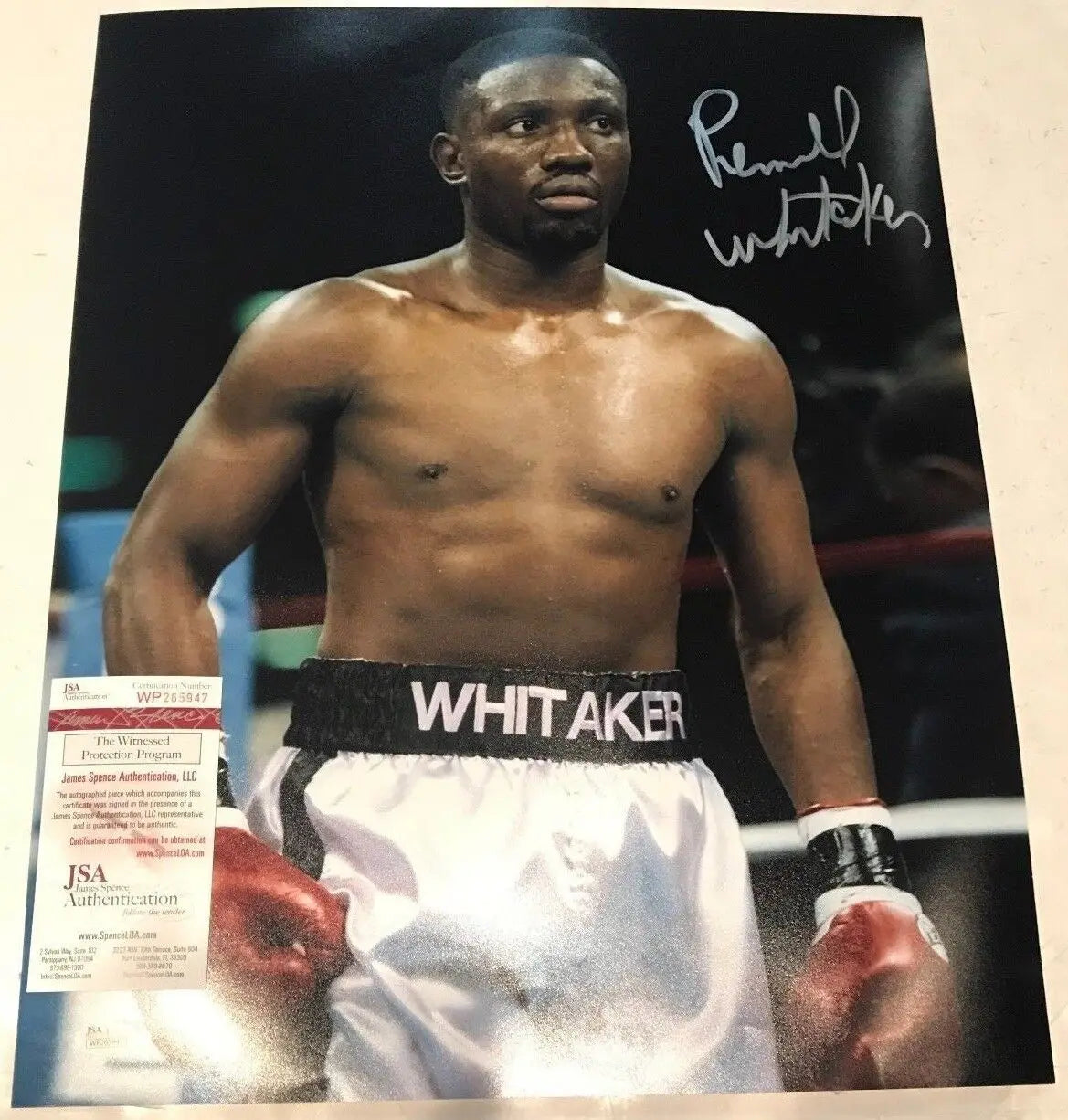 MVP Authentics Pernell "Sweet Pea" Whitaker Autographed Signed 16X20 Photo Jsa Coa 72 sports jersey framing , jersey framing