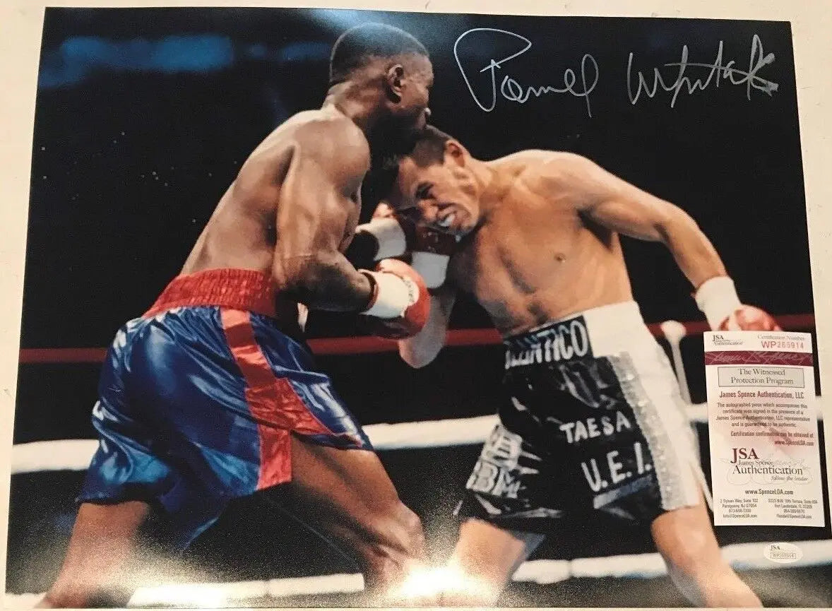 MVP Authentics Pernell "Sweet Pea" Whitaker Autographed Signed 16X20 Photo Jsa Coa 72 sports jersey framing , jersey framing