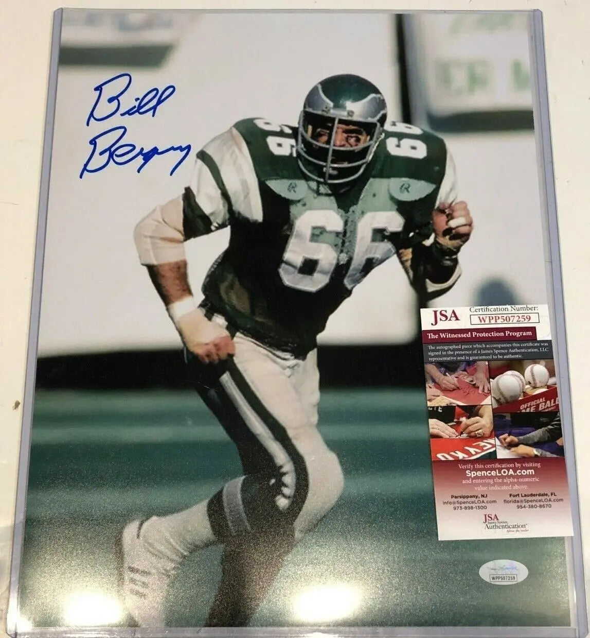 MVP Authentics Philadelphia Eagles Bill Bergey Autographed Signed 11X14 Photo Jsa  Coa 45 sports jersey framing , jersey framing