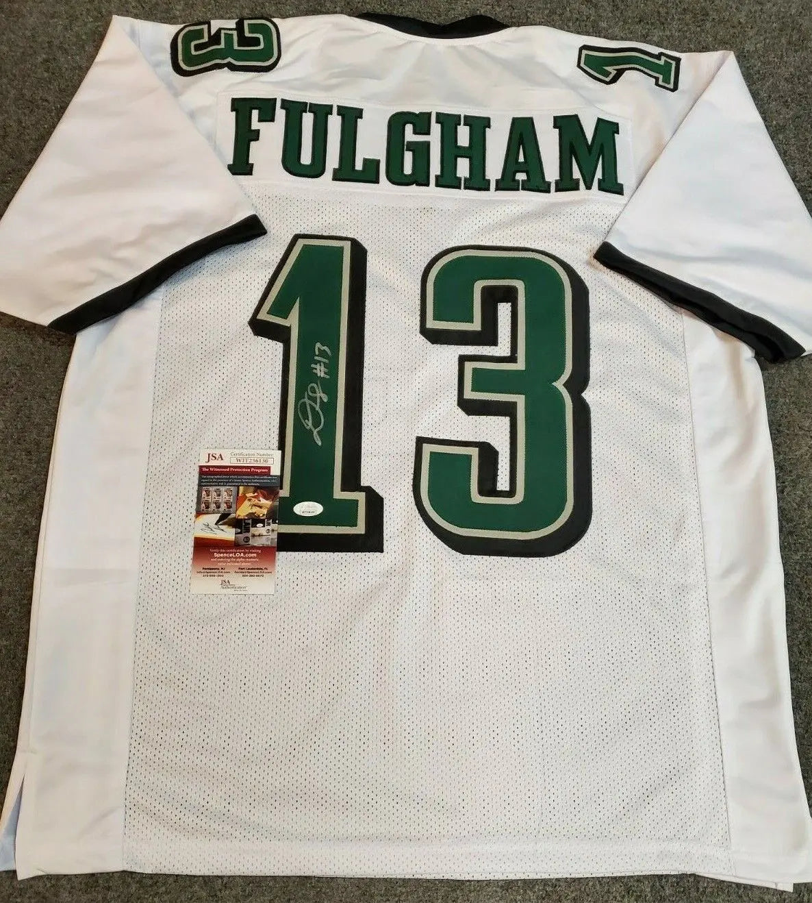MVP Authentics Philadelphia Eagles Travis Fulgham Autographed Signed Jersey Jsa Coa 125.10 sports jersey framing , jersey framing
