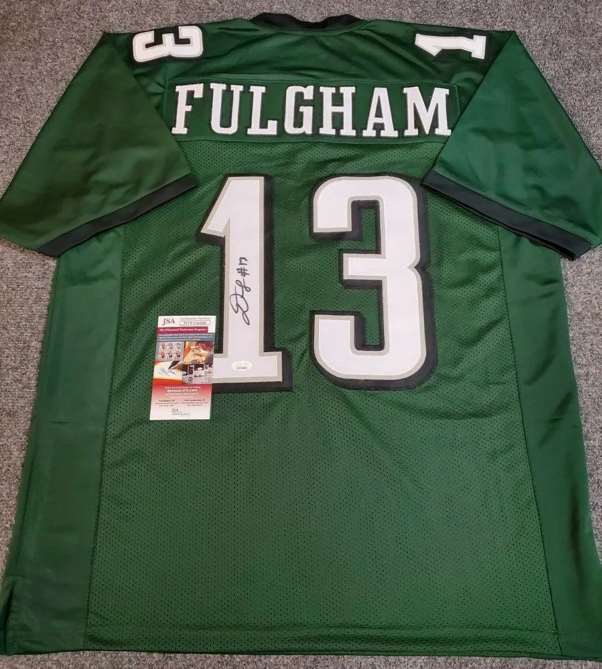 MVP Authentics Philadelphia Eagles Travis Fulgham Autographed Signed Jersey Jsa Coa 125.10 sports jersey framing , jersey framing
