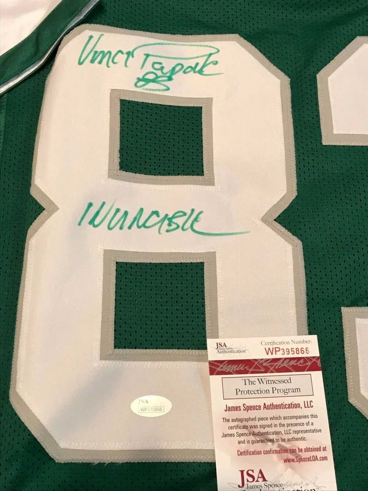 MVP Authentics Philadelphia Eagles Vince Papale Autographed Signed Inscribed Jersey Jsa  Coa 135 sports jersey framing , jersey framing