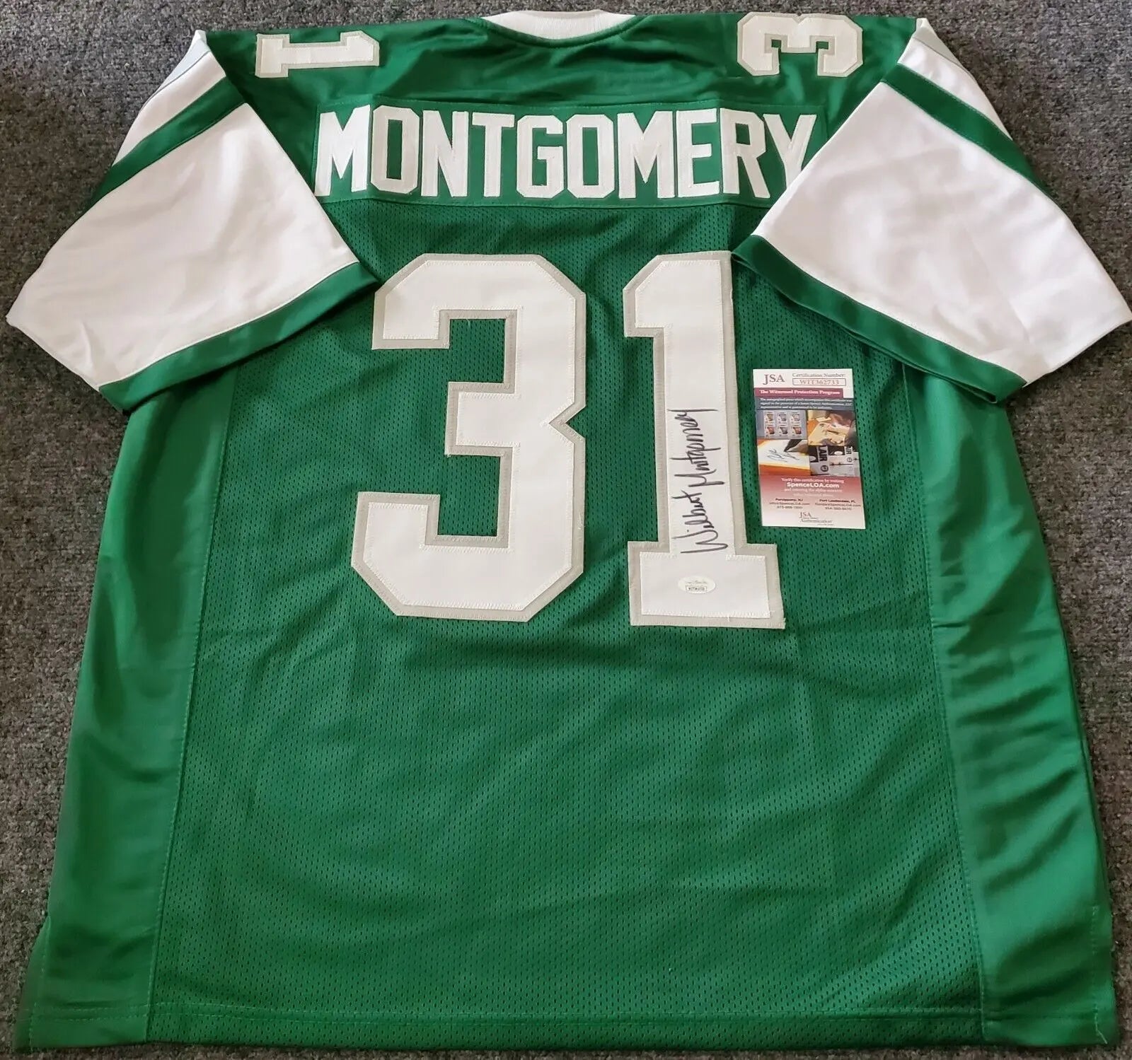 MVP Authentics Philadelphia Eagles Wilbert Montgomery Autographed Signed Jersey Jsa  Coa 98.10 sports jersey framing , jersey framing