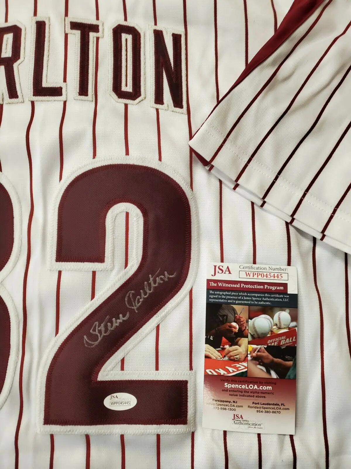 MVP Authentics Philadelphia Phillies Steve Carlton Autographed Signed Lefty Jersey Jsa Coa 120.60 sports jersey framing , jersey framing