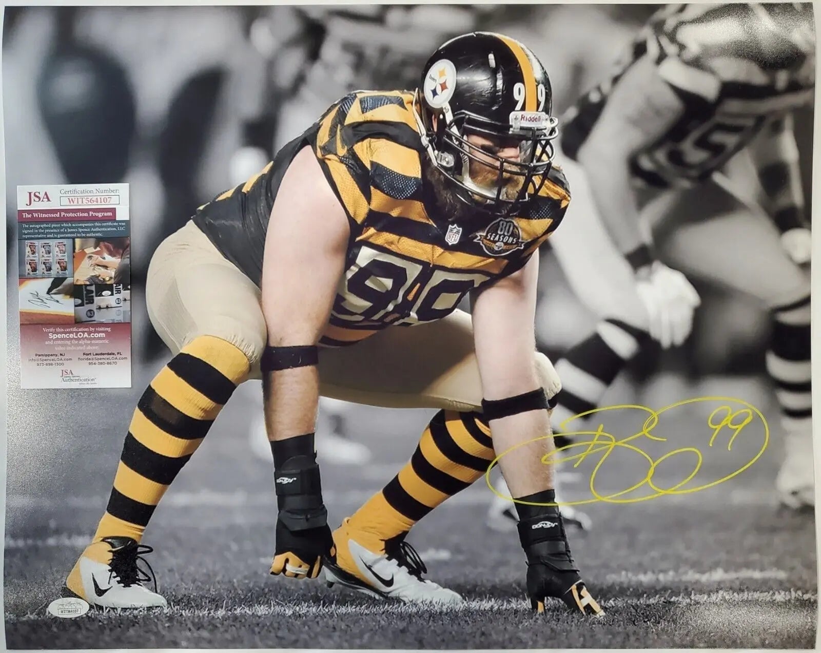 MVP Authentics Pittsburgh Steelers Brett Keisel Autographed 16X20 Photo Jsa Coa 89.10 sports jersey framing , jersey framing