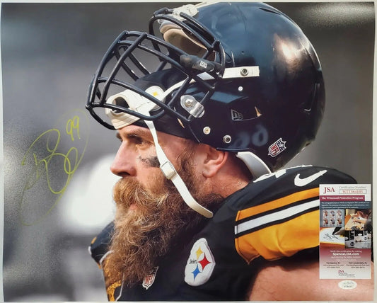 MVP Authentics Pittsburgh Steelers Brett Keisel Autographed 16X20 Photo Jsa Coa 89.10 sports jersey framing , jersey framing