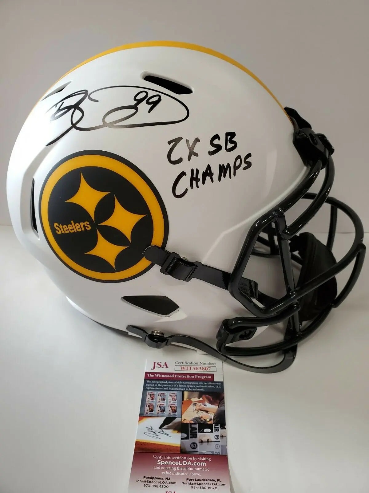MVP Authentics Pittsburgh Steelers Brett Keisel Autographed Full Size Lunar Rep Helmet Jsa Coa 260.10 sports jersey framing , jersey framing