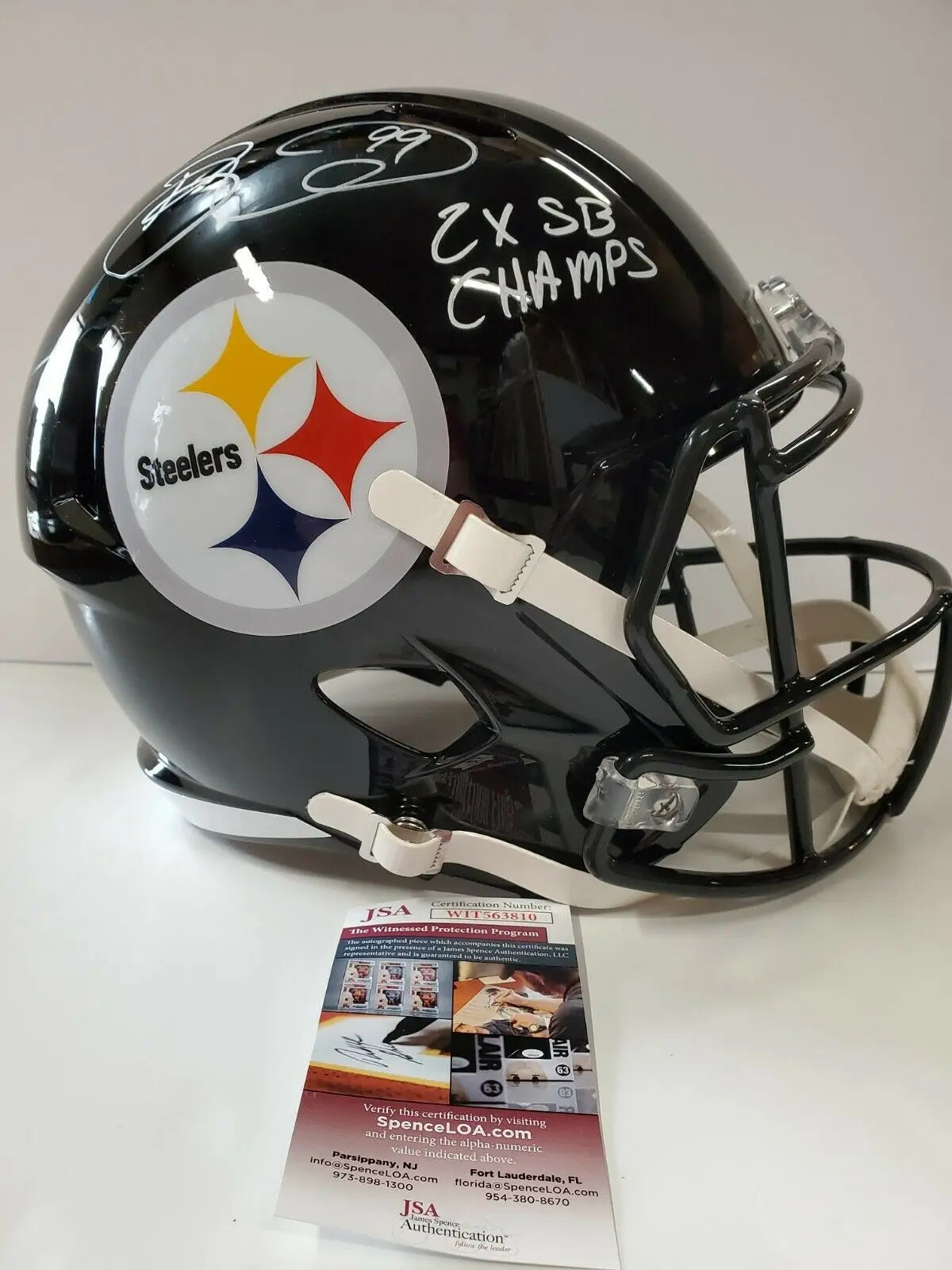 MVP Authentics Pittsburgh Steelers Brett Keisel Autographed Full Size Speed Rep Helmet Jsa Coa 242.10 sports jersey framing , jersey framing