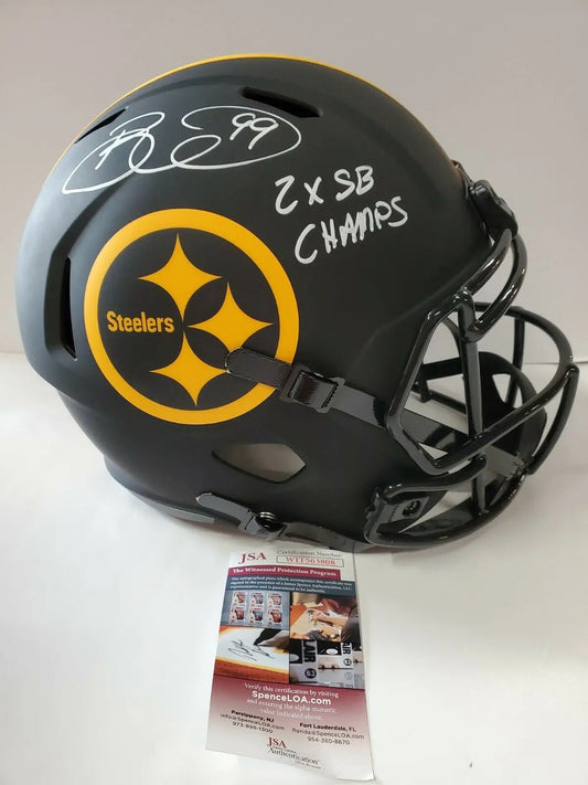MVP Authentics Pittsburgh Steelers Brett Keisel Autographed Full Sz Eclipse Rep Helmet Jsa Coa 260.10 sports jersey framing , jersey framing