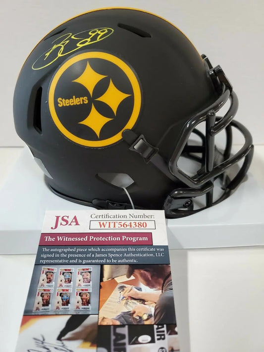 MVP Authentics Pittsburgh Steelers Brett Keisel Autographed Signed Eclipse Mini Helmet Jsa Coa 107.10 sports jersey framing , jersey framing
