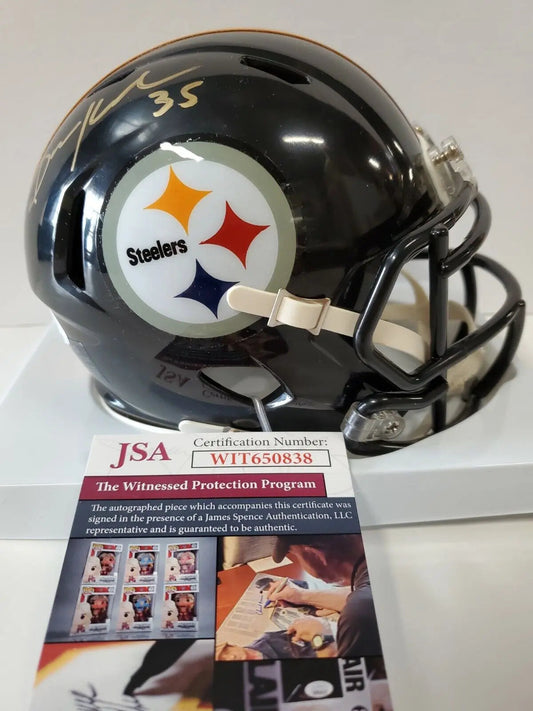 MVP Authentics Pittsburgh Steelers Dan Kreider Autographed Signed Speed Mini Helmet Jsa Coa 89.10 sports jersey framing , jersey framing