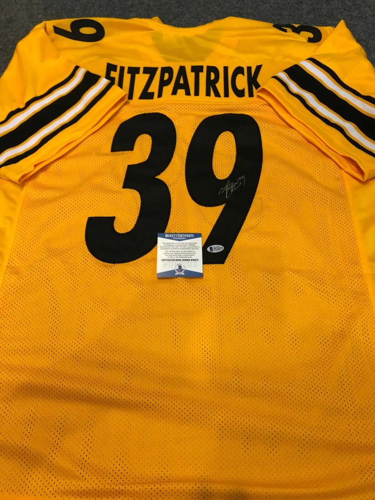 MVP Authentics Pittsburgh Steelers Minkah Fitzpatrick Autographed Signed Jersey Beckett  Coa 134.10 sports jersey framing , jersey framing
