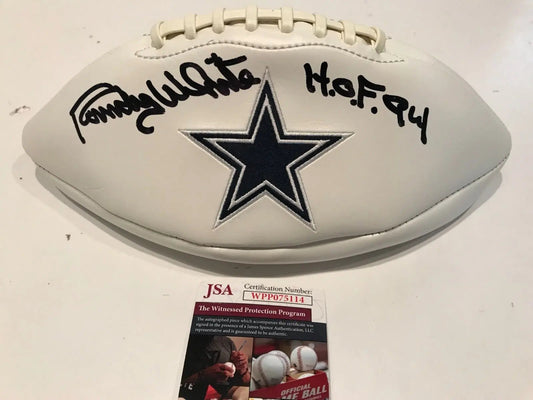 MVP Authentics Randy White Autographed Signed Inscribed Dallas Cowboys Logo Football Jsa Coa 99 sports jersey framing , jersey framing