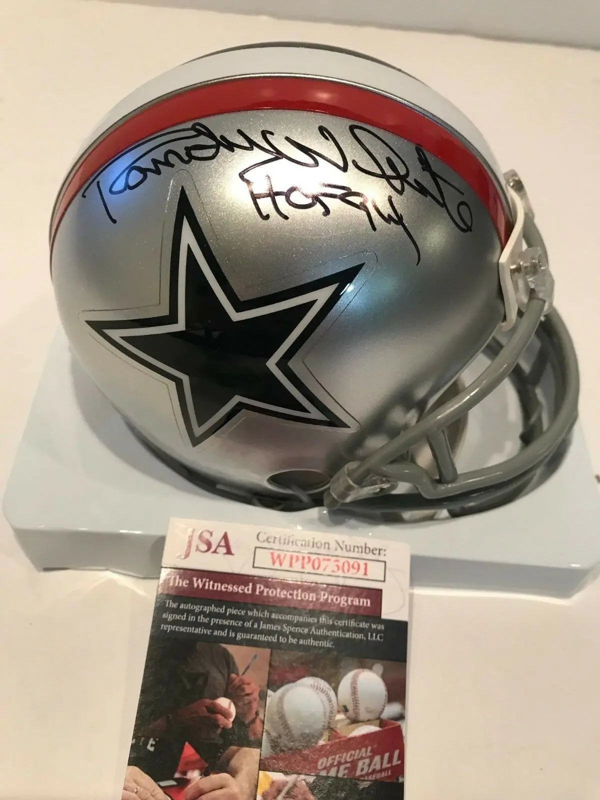 MVP Authentics Randy White Autographed Signed Inscribed Dallas Cowboys Mini Helmet Jsa Coa 90 sports jersey framing , jersey framing