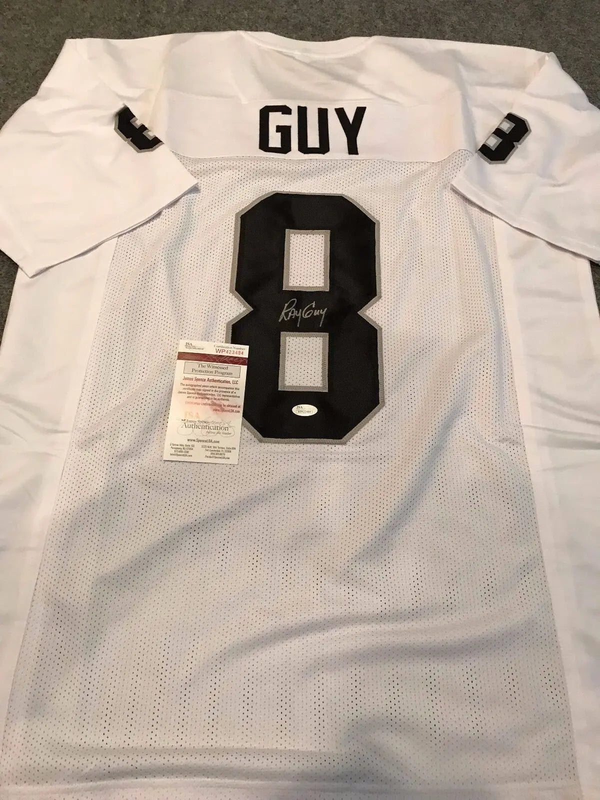 MVP Authentics Ray Guy Autographed Signed Oakland Raiders Jersey Jsa Coa 112.50 sports jersey framing , jersey framing