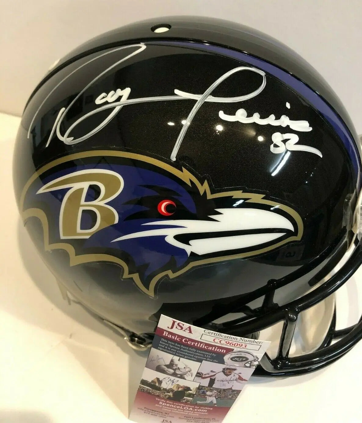 MVP Authentics Ray Lewis Autographed Signed Baltimore Ravens Full Size Authentic Helmet Jsa Coa 540 sports jersey framing , jersey framing