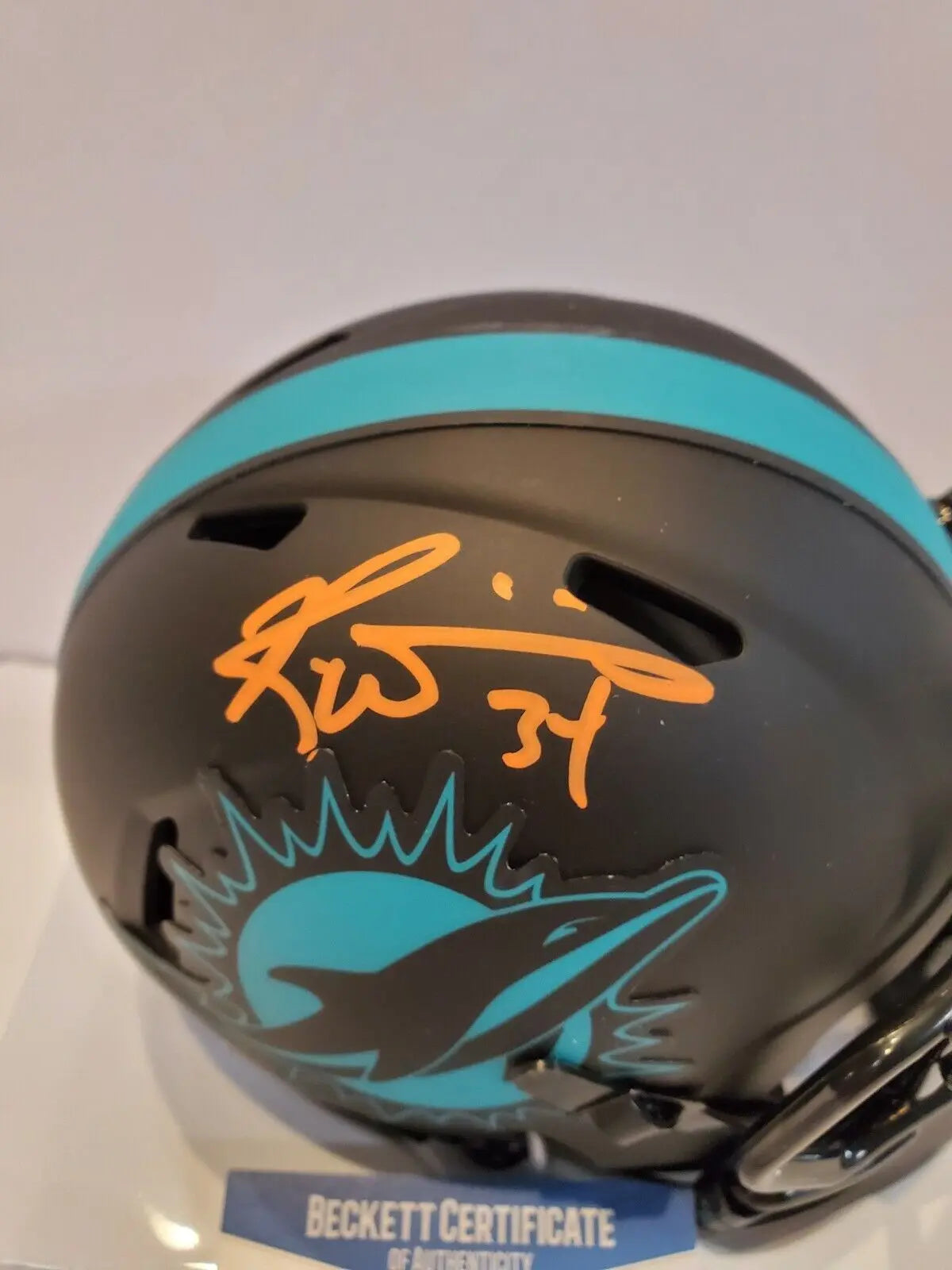 MVP Authentics Ricky Williams Autographed Miami Dolphins Speed Eclipse Mini Helmet Bas Coa 107.10 sports jersey framing , jersey framing