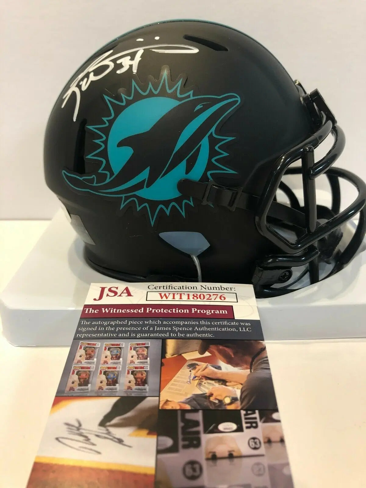 MVP Authentics Ricky Williams Signed Miami Dolphins Speed Eclipse Mini Helmet Jsa Coa 107.10 sports jersey framing , jersey framing