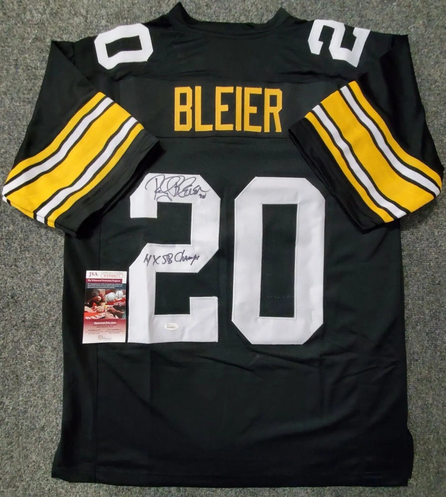 MVP Authentics Rocky Bleier Autographed Signed Incscribed  Pittsburgh Steelers Jersey Jsa Coa 117 sports jersey framing , jersey framing