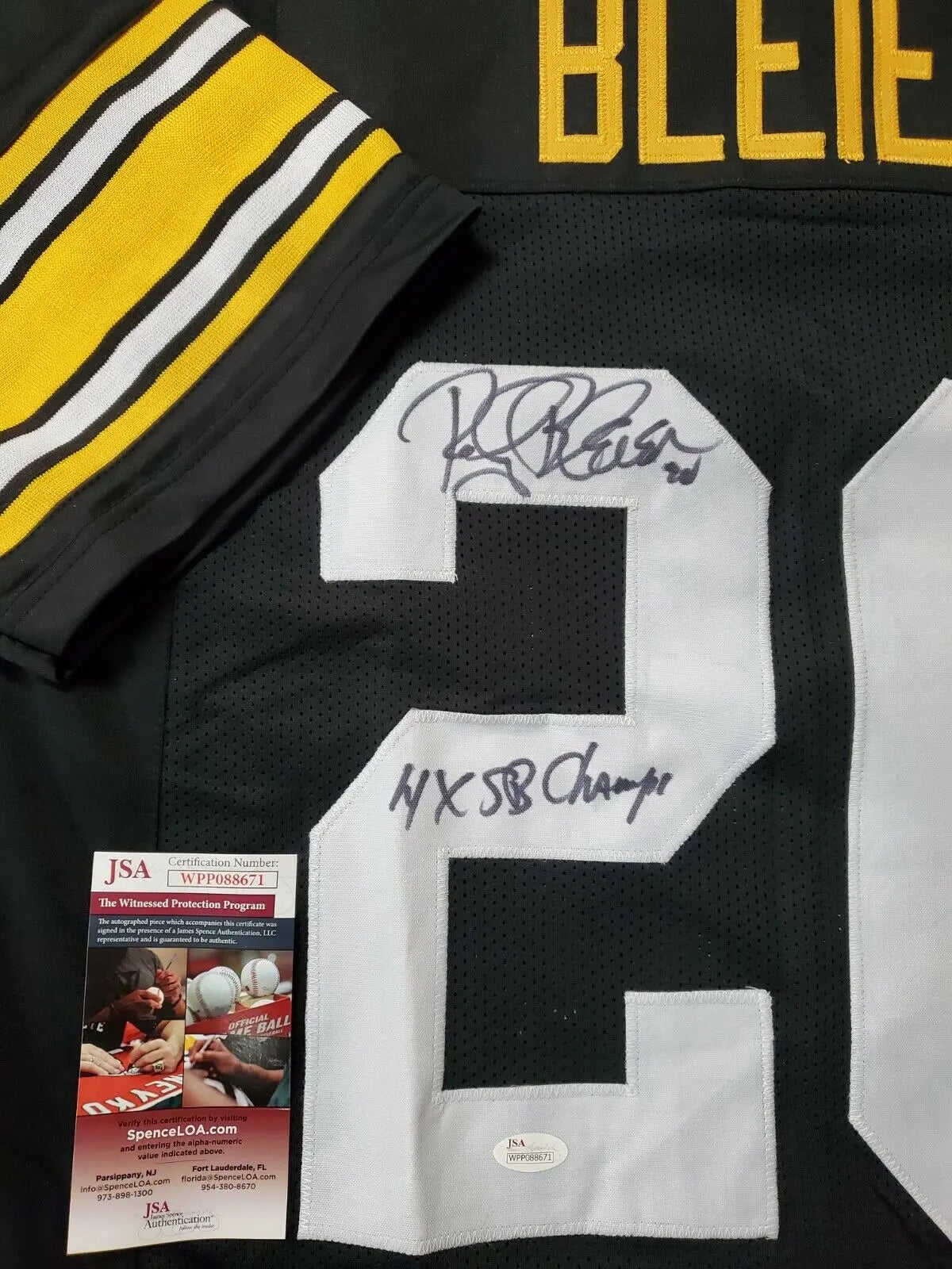 MVP Authentics Rocky Bleier Autographed Signed Incscribed  Pittsburgh Steelers Jersey Jsa Coa 117 sports jersey framing , jersey framing