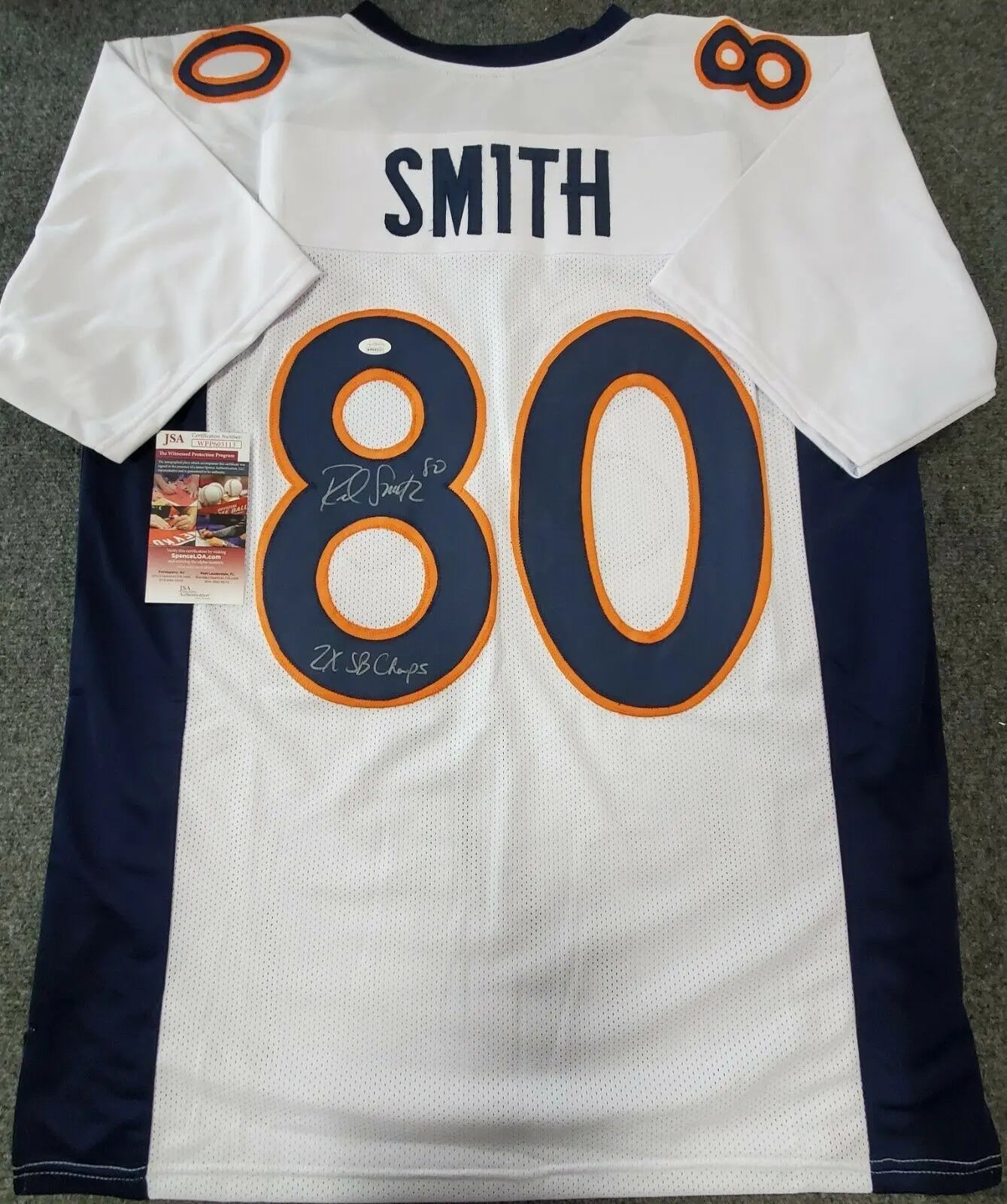 MVP Authentics Rod Smith Autographed Signed Inscribed Denver Broncos Jersey Jsa  Coa 134.10 sports jersey framing , jersey framing