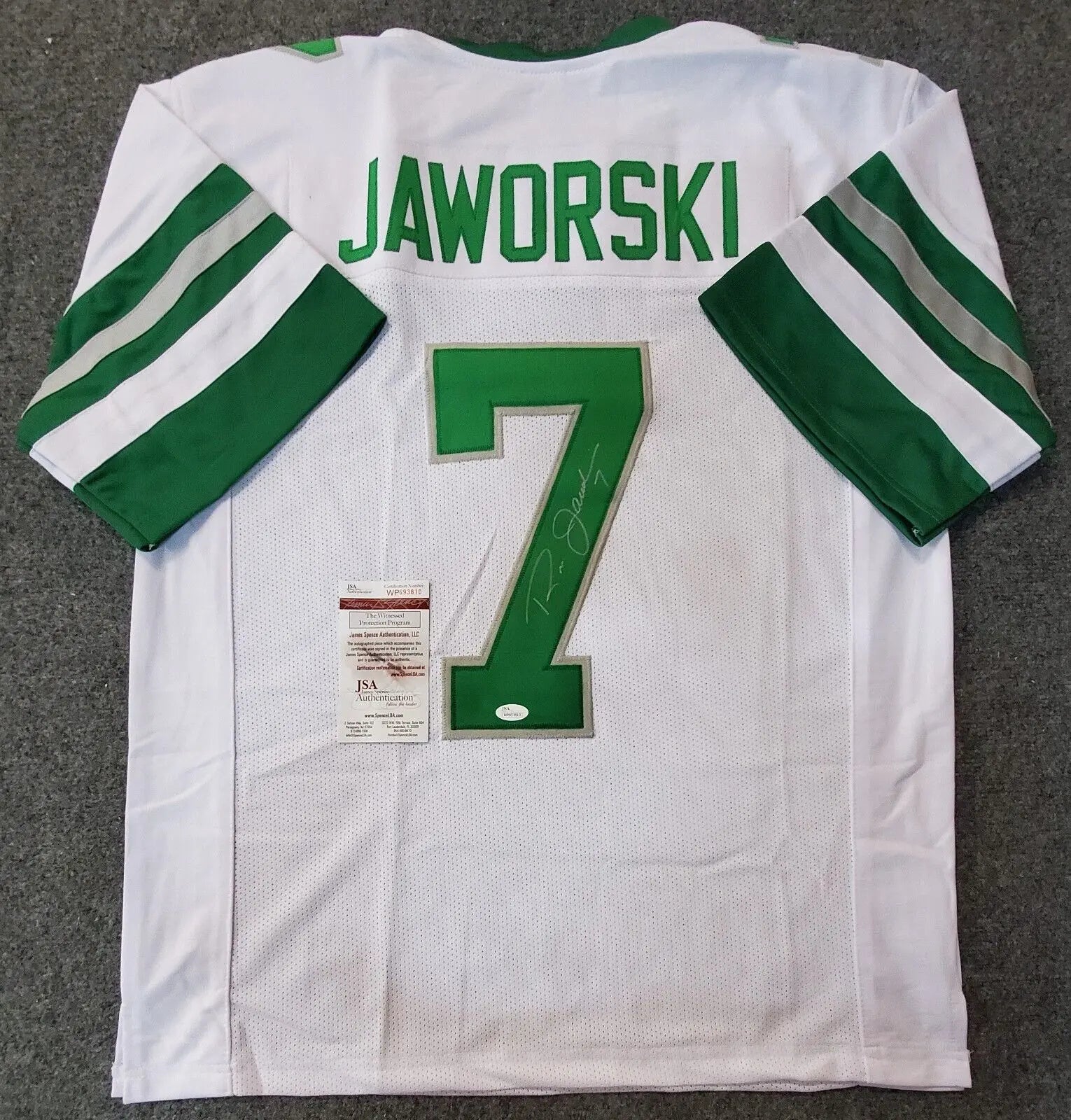 MVP Authentics Ron Jaworski Autographed Signed Philadelphia Eagles Jersey Jsa  Coa 117 sports jersey framing , jersey framing