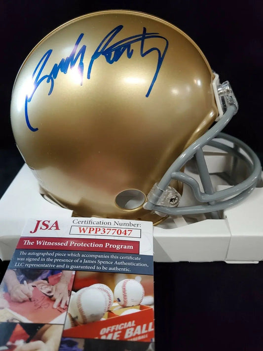 MVP Authentics Rudy Ruettiger Autographed Signed Notre Dame Mini Helmet Jsa Coa 89.10 sports jersey framing , jersey framing