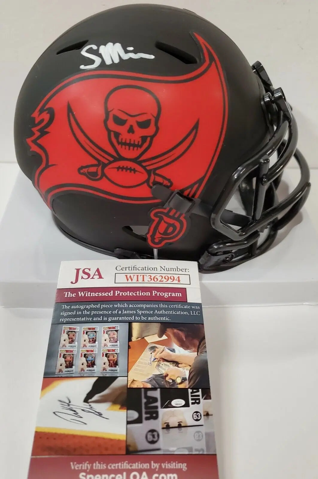 MVP Authentics Scotty Miller Autographed Tampa Bay Buccaneers Eclipse Mini Helmet Jsa Coa 170.10 sports jersey framing , jersey framing