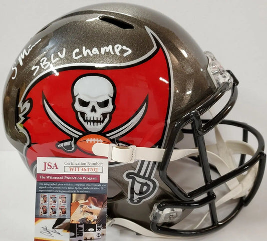 MVP Authentics Scotty Miller Signed Tampa Bay Buccaneers Full Size Replica Helmet Jsa Coa 341.10 sports jersey framing , jersey framing